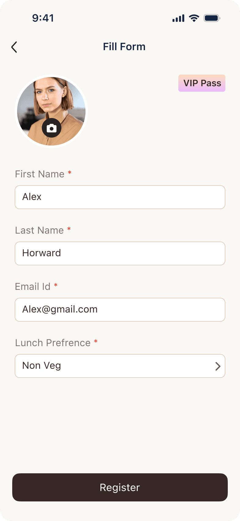 Check-in app screen showing mode selection