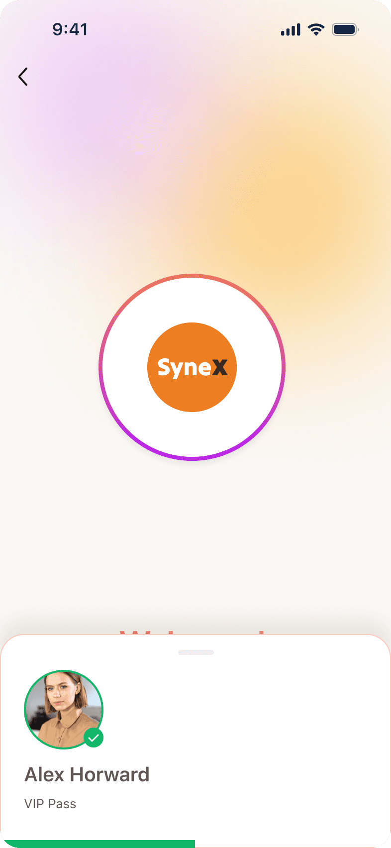 Check-in app screen for the check-in mode